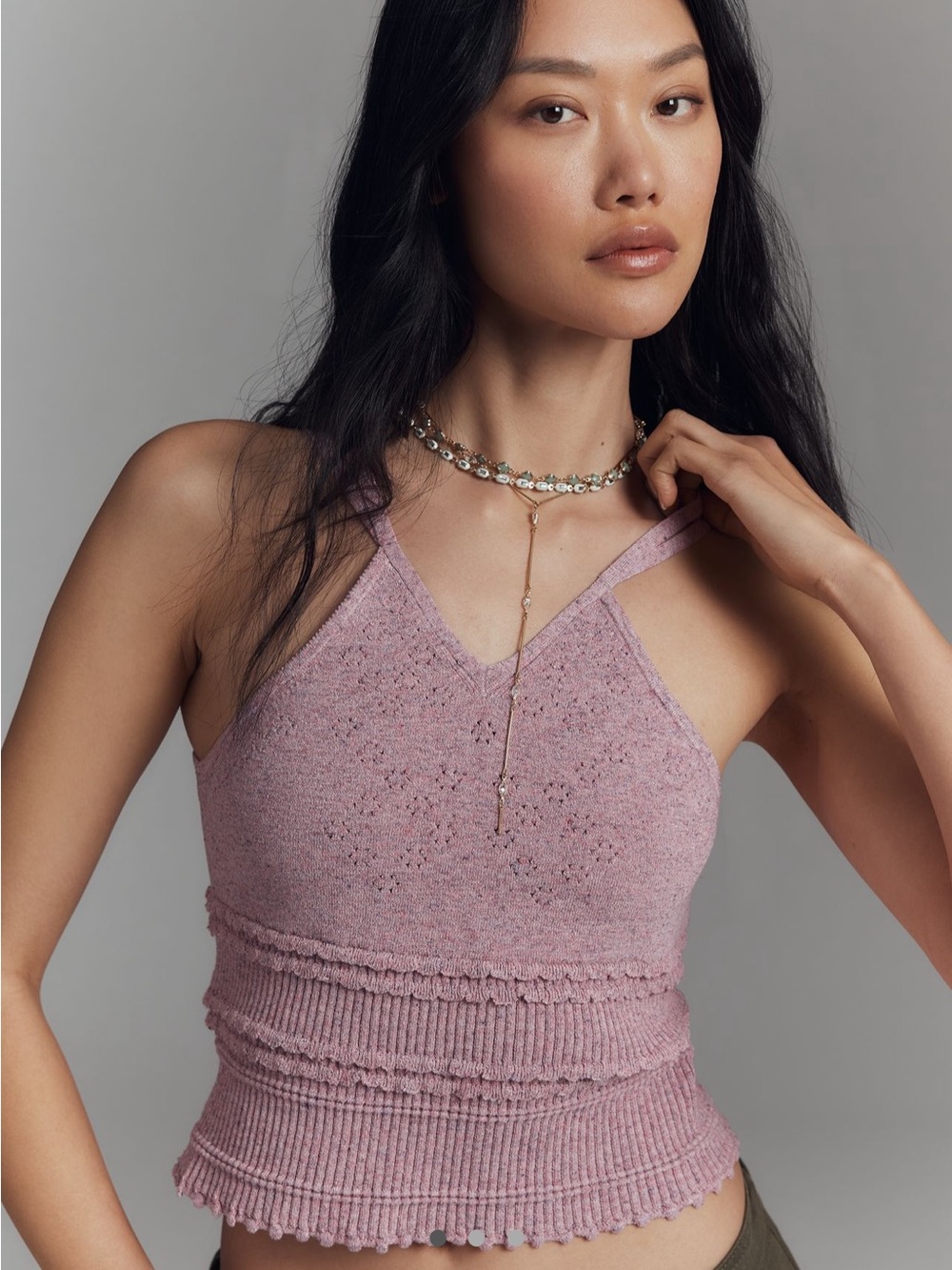 NWT Anthropologie Pink/Rose Textured Knit Cami S